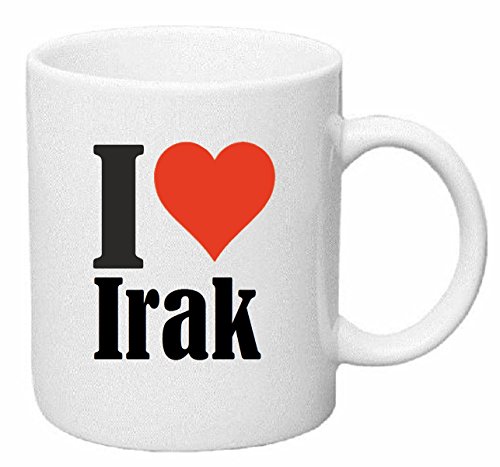 Tasse de Café Tasse à Thé … Coffee Mug I Love Irak Hauteur 9 cm de Diamètre 8 cm Volume 330 ml Le pour leur Partenaire - Collègue - Amis