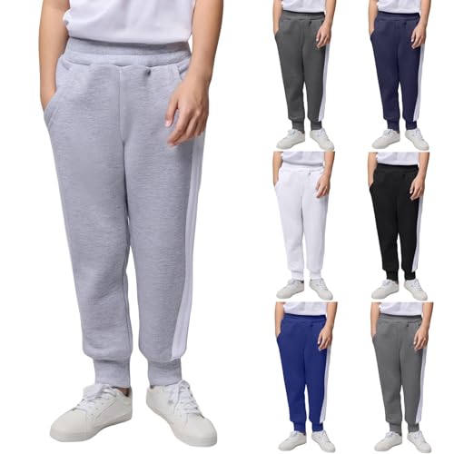 Little Boys Hiking Pants Elastic Waist Athletic Jogger Track Sweatpants Casual Workout Trousers Fall Winter Open Bottoms