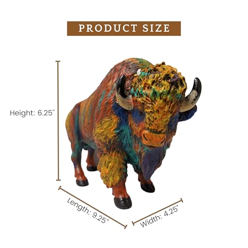 Figura Bisonte Colorido de Resina Majestuoso miniatura 2