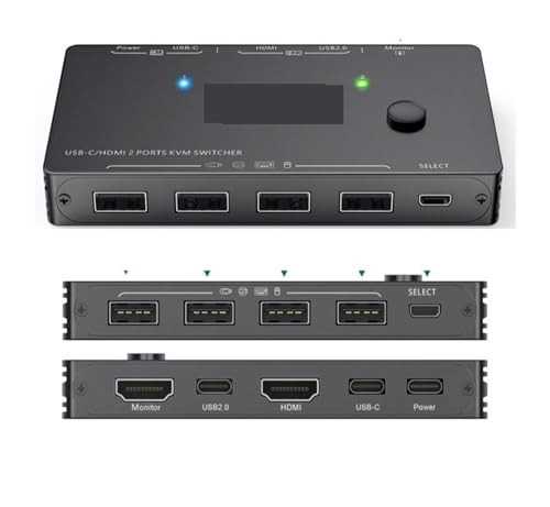 Commutateur vidéo 4k commutateur HD Type-c bidirectionnel 2 ports pour PC