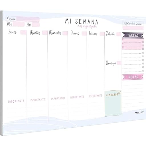 PACKLIST® Planificador Semanal A4 | Organizador Semanal de Escritorio | Bloc de Notas Planning | Agenda de Mesa para Tareas y Citas | Ideal para Oficina y Hogar | Ya disponible en tu tienda friki favorita! En mundofriki.es!