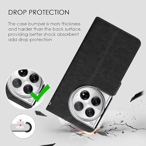 Image of Flip Cover Back Case for OnePlus 12R 5G | Premium Leather Finish | Inbuilt Pockets & Stand | Flip Cover Back Case for OnePlus 12R 5G (Black)