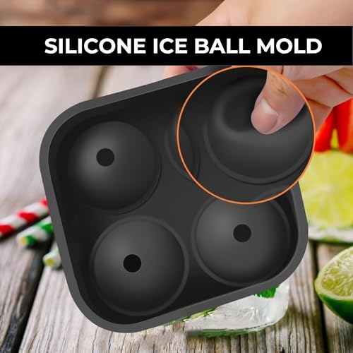 Bandeja de silicona para hielo con tapa y 4 cavidades miniatura 5