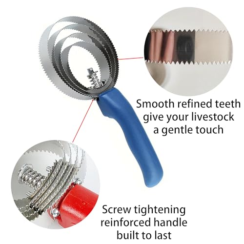 image for HLMOptimo 2 Packs Horse Curry Comb, Stainless Steel Grooming Comb with