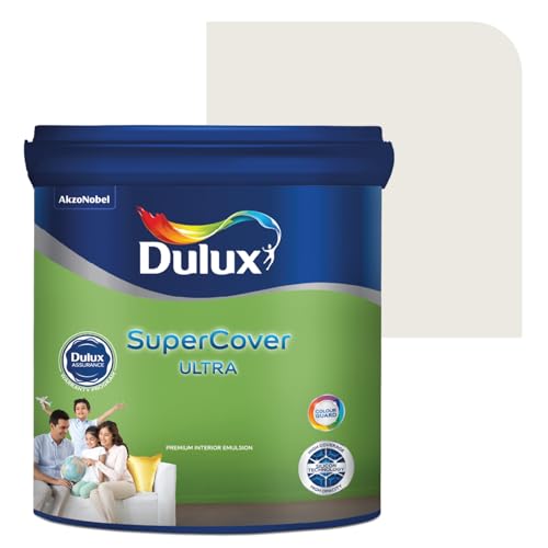 Image of Dulux SuperCover Ultra - Premium Interior Emulsion Paint For Walls and Ceilings | Smooth Matte Finish | Durable, Long-Lasting Paint with Extra Coverage, White (10L, Wedding White, 4 Years Warranty)