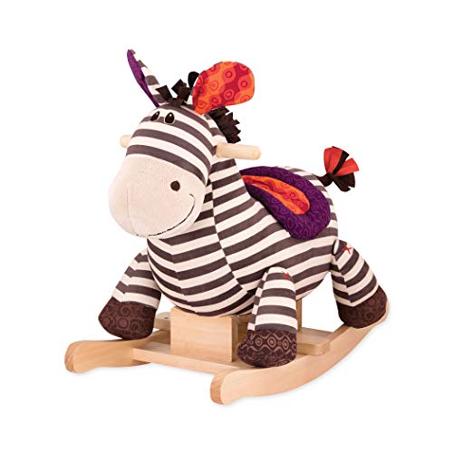 B Toys – Kazoo Wooden Rocking Zebra – Rodeo Rocker – BPA Free