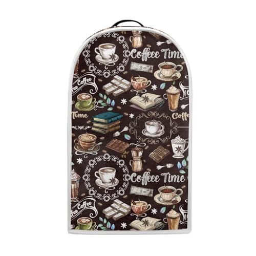 Image of Talayituse Coffee Chocolate Book Print Blender Dust Cover with Handle, Stand Mixer or Coffee Maker Appliance Covers Anti Fingerprint Dust Proof Stain Resistant Blender Cover for Home Kitchen