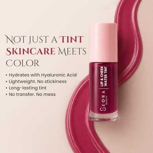 Image of Lip Tint Long Lasting Water Tint, Lip and Cheek Tint Cherry Shade - 6 ML | 24 Hour Wear, Long Lasting Liquid Blush & Lip Stain, Waterproof & Smudge Proof , Dewy Matte Finish