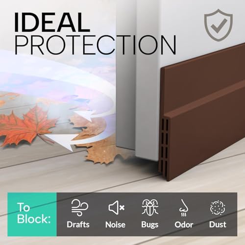 Image of 1 Meter Silicone Bottom Sealing Strip - Self Adhesive Door Draft Stopper | Under Door Gap Filler Guard | Soundproof Weather Strip | Insect, Cockroach & Dust Blocker | Brown