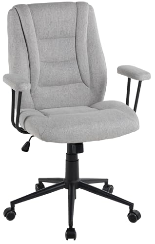 Duo Collection Caspar Drehstuhl in Hellgrau | Bürostuhl mit robustem Stoffbezug, Wippmechanik & Höhenverstellung | Home Office Stuhl bis 100 kg, verstellbar & bequem