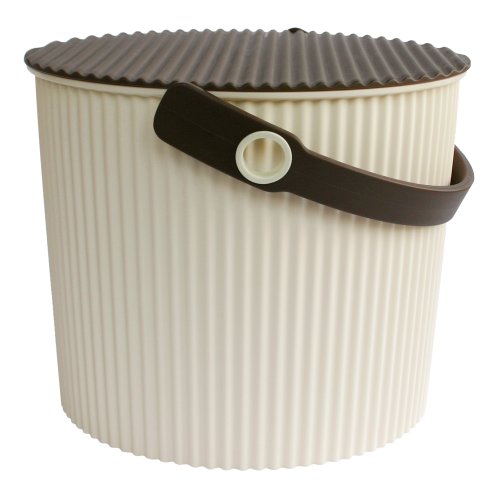 OMNIOUTIL crema Hachiman Cubo de basura de basura de cocina multifunción, tamaño pequeño, 8 litros Taburete de almacenaje para juguetes