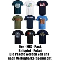 JACK & JONES T Shirt Herren 9er Mix Pakete Rundhals Tee Baumwollmix (9, S) – Ansicht 2