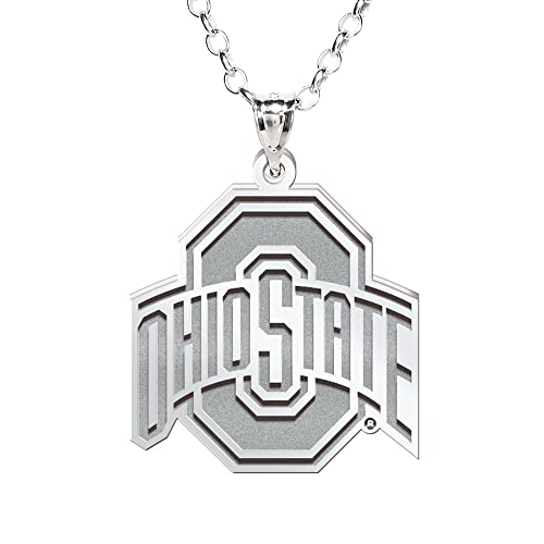 PicturesOnGold.com Officially Licensed Ohio State University Logo Necklace in Sterling Silver, 14k Gold & Gold Plated