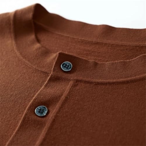 Wool Sweater Men Round Neck Pullover Casual Solid Color Knitted Long Sleeved Sweater3