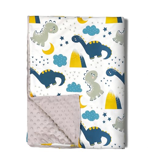 Coperta per Bebè con Retro in Velluto di Fagioli -70 x 100 cm Coperte di Peluche Neonati, Morbide Coperta di Sicurezza Neonato, Coperta in Pile per Carrozzine, Copertina da Culla a Doppio Strato (A)