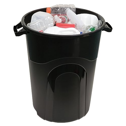 Image of DayGo 32 Gallon Heavy Duty Plastic Garbage Can, Included Lid, Indoor /Outdoor, Black