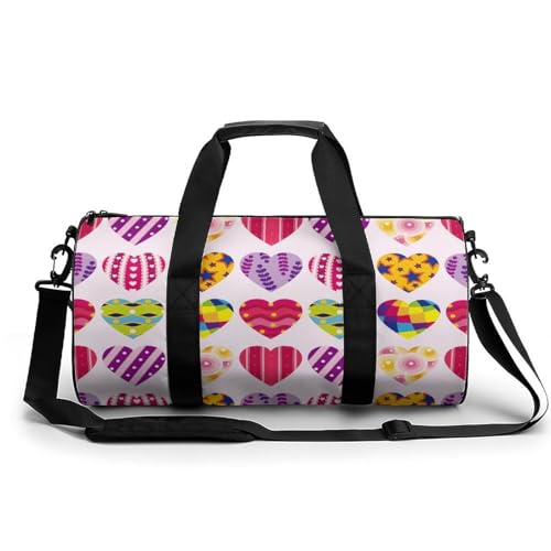 Sac week-end cœur coloré grand format 45cm pour vos escapades nature