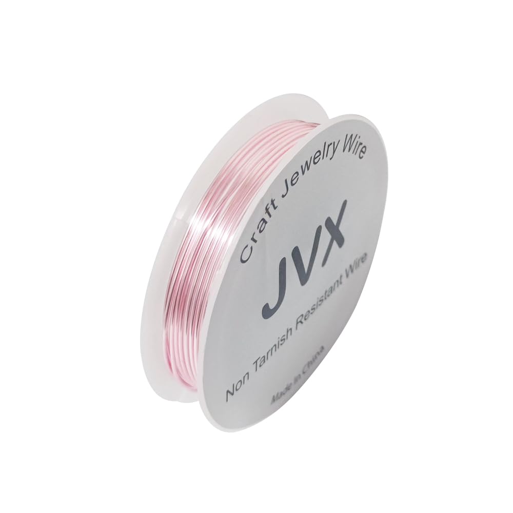 JVX 26 Gauge 10 Meter Non Tarnish Resistant Copper Wire for Jewelry Beading and Craft Wire Rose Gold Color