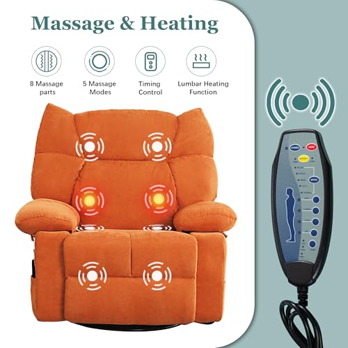 Sillón Reclinable Eléctrico Naranja Oversize miniatura 3