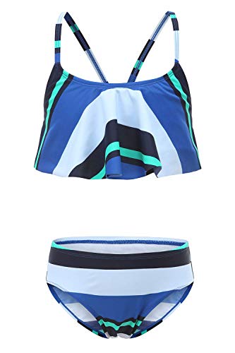 Image of Girls Two Piece Swimsuits Rainbow Bikini Sets Adjustable Strap Bathing Suits
