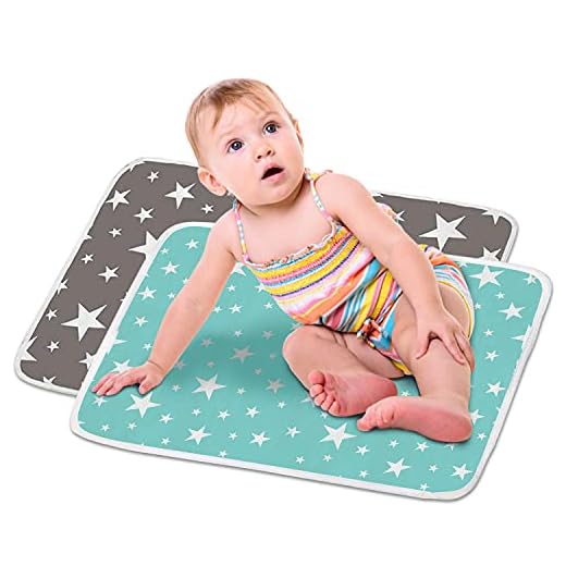HyAdierTech Almohadilla De Cuna Impermeable para Bebé, Cambiadores De Pañales y Ropa Impermeables Acolchado Bebe, Plegables, Portatil, Colchón Bebé Lavables Cama Para Bebés