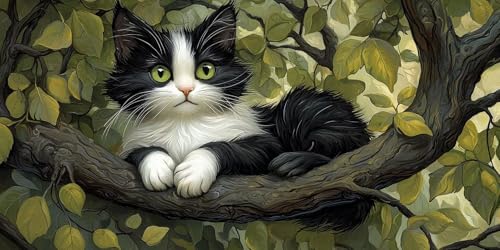 Kit 5D Diamond Painting chat mignon complet rond 90x180cm