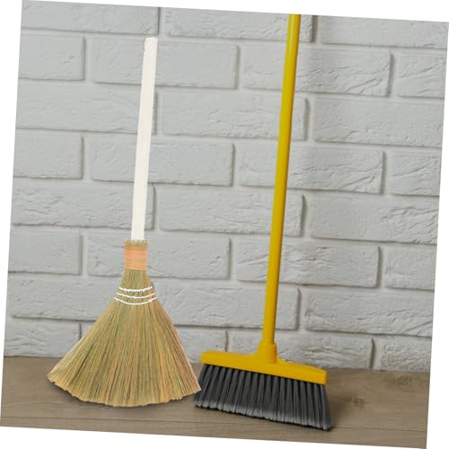 ULDIGI 2 Stück Handgefertigter Set Strohbesen mit Weichen Borsten und Abnehmbarem Stiel Kompakter Zimmerbesen für Staubentfernung und Innenreinigung im Wohnzimmer Natürlicher – Bild 8