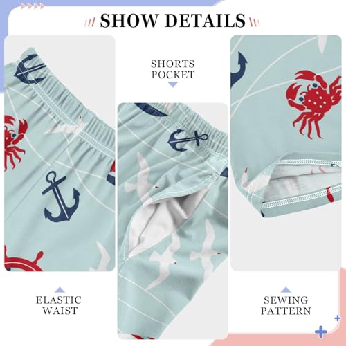 ZZXXB Sailboat Crab Boys Long Pants Soft Trousers Elastic Waist Kids Lounge Bottoms with Pockets S-XL4