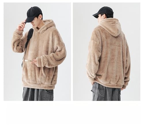 Qozys Fluffy Hoodie, Men's Fuzzy Sherpa Sweatshirt Long Sleeve Fashion Pullover Winter Warm Fluffy Faux Fur Hoodies4