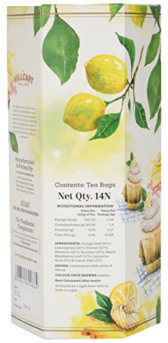 HILLCART TALES Lemon Cake Dessert Tisane Herbal Tea - 31.5 grams, 14 Teabags