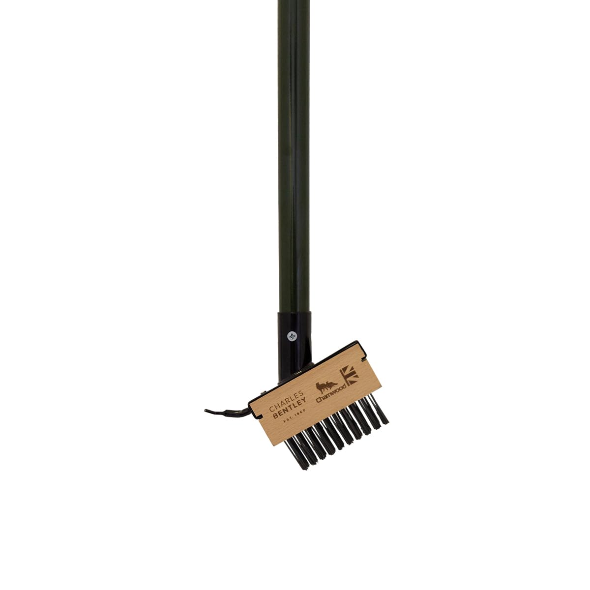 Charles Bentley Charnwood Dustpan & Tampico Hand Brush Set For Garden & Outdoor Maintenance Premium Brushware Green FSC Wood On