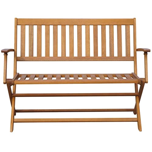 Banco robusto de madera maciza de acacia de 120 cm para exteriores 4