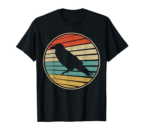 Cute Raven Gift Retro Vintage 70s 80s Birds Lover Crow Fun T-Shirt