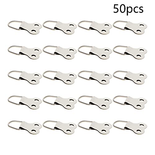 Image of 29mm x 24mm Double Holes D Ring Picture Hangers Hardware, for Home Decoration Hanging Clock Paintings Artwork Creative Picture Frame Photo Hanging Solutions Silver Tone 50pcs