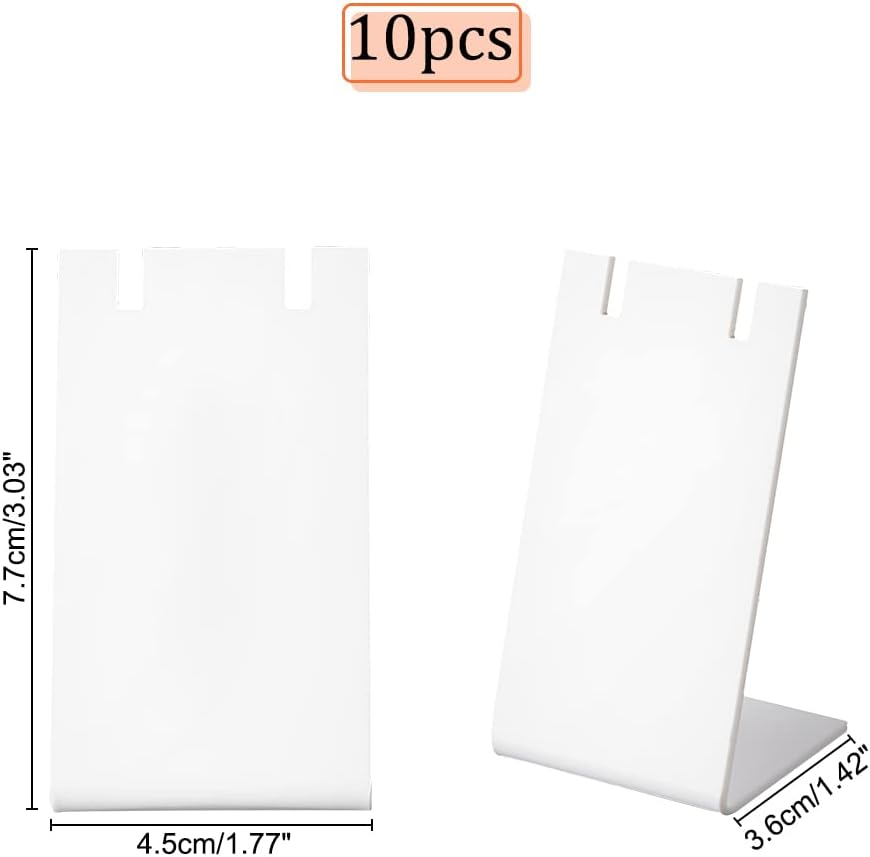 White Acrylic L-Shape Earring Display Stand Set for Countertop
