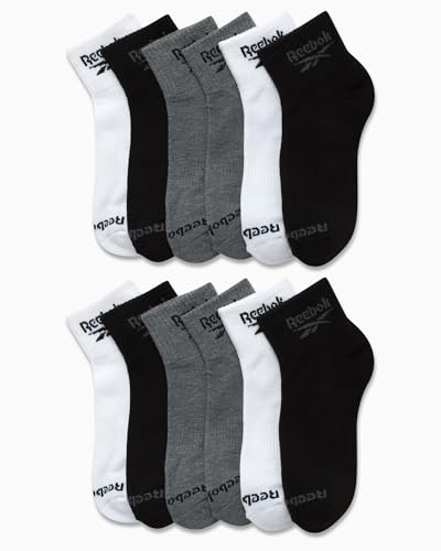 Reebok Boys' Quarter Socks - 12 Pack Stretch Performance Quarter Cut Arch Support Socks - Cushioned Athletic Socks for Boys2