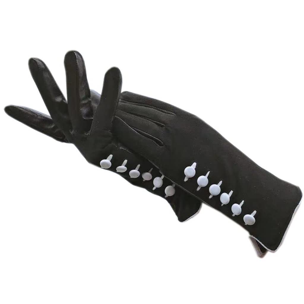 Xzeit Manoplas más cálidas, guantes cálidos de invierno, guantes de mujer de invierno, pantalla táctil, guantes de invierno de gamuza de cuero para mujer, guantes cálidos de esquí (color: A, tamaño: