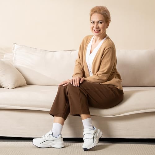 Women Diabetic Leather Shoes Orthopedic Walking Shoes Wide Toe Box Shoes2