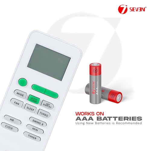 Image of 7SEVEN Compatible with Videocon AC Remote Control Model 175 Suitable for Split and Window 1 1.5 2 Ton Air Conditioner - Match Each Keys Exactly to Replicate Genuine Remote Function