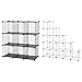 SONGMICS Armadietto Scaffale Fai da Te, Scaffalatura Modulare a 9 Cubi di Rete Metallica, 93 x 31 x 93 cm & Scaffale a 16 Cubi, con Sistema Fai-da-Te, Organizzatore Stabile in Plastica PP