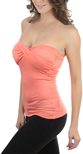 Image of ToBeInStyle Women's Cotton-Spandex Blend Stretchy Tube Top
