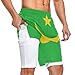 Short de sport 2 en 1 avec poches pour homme Motif drapeau de la Mauritanie - Multicolore - L