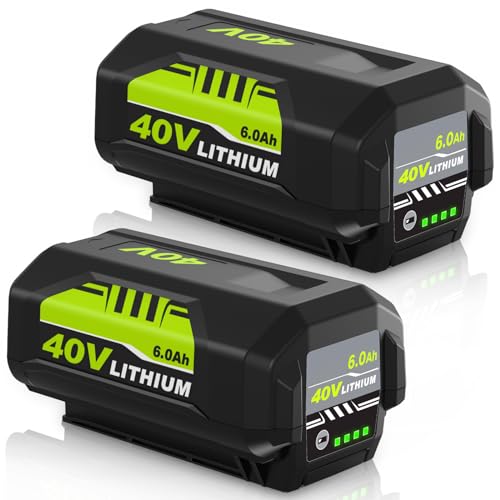 Upgraded 40 Volt 6.0Ah Replacement for Ryobi 40V Battery Compatible with Ryobi 40 Volt Battery OP4026 OP40602 OP4060A1 OP40601 OP4075A OP4050A OP4026A OP40201 OP4040 Lithium Ion(Multi)