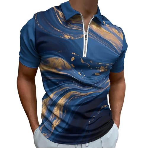 Polo aquarelle homme bleu marine idéal pour golf et loisirs chic