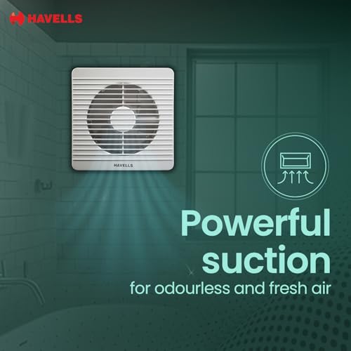 Image of Havells 200mm Ventil Air BLDC Exhaust Fan | Strong Air Suction, Rust Proof Body and Dust Protection Shutters | Suitable for Bathroom, Kitchen & Office, 2 Year Warranty | (Pack of 1, White)