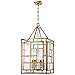 Minka Metropolitan N6476-293 Edgemont Park - Six Light Pendant, Pandora Gold Leaf Finish with Clear Seedy Glass