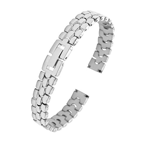 Preisvergleich Produktbild GFPR Ersatz-Watch Armband, Edelstahlarmband für Uhr, Uhrenarmbänder für Handgelenkumfang 15-19cm 10mm