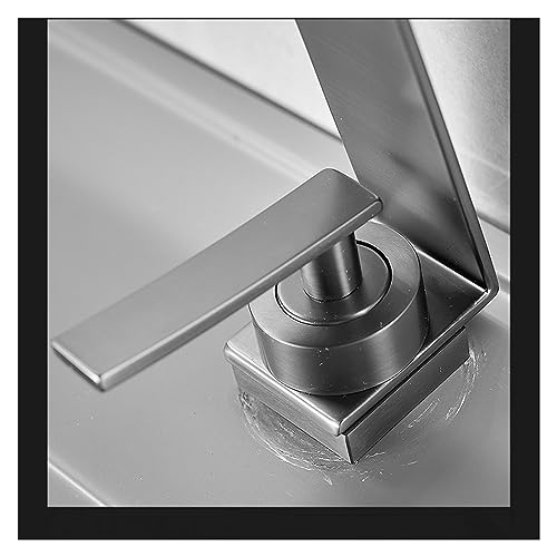 Robinet de lavabo noir en cuivre style cascade de luxe épuré