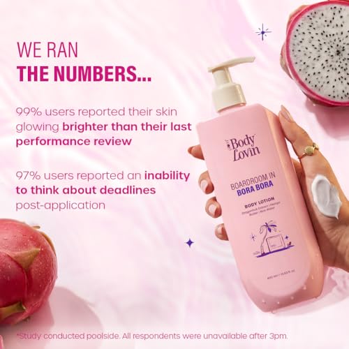 Image of Plum BodyLovin' Boardroom In Bora Bora Body Lotion | Hydrating & Brightening Body Lotion | Lightweight Hydration | Dragonfruit Extract, Mango Butter & Rice Water | Sweet Tropical Fragrance | 400 ml