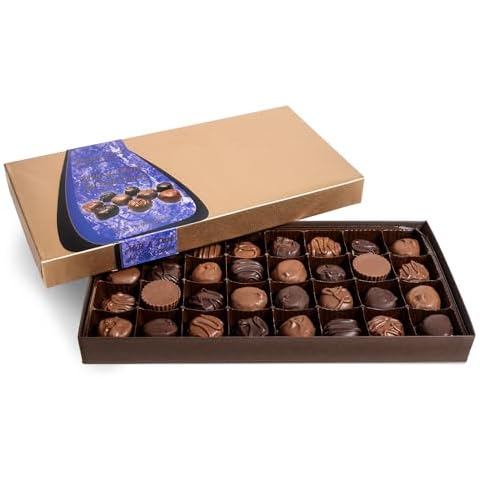 Anthony Thomas, Soft Centers Assortment Chocolate Gift Box, Milk and Dark Chocolate Assortment (32 Count, Milk and Dark Chocolate) Cover
